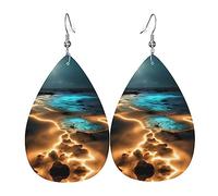 Boucles d'oreilles pendantes View under the moon pour femme - Bijoux légers en forme de larme, accessoire de fête, créoles tendance