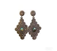 Boucles d'Oreilles Pendantes Vintage à Fleurs Sculptées, avec Accent de Perle Ovale, Boucles d'Oreilles d'Affirmation Bohème pour Femmes