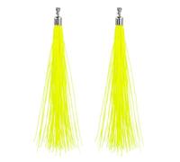 BOUCLES D'OREILLES PENDANTS FILS 20CM JAUNE VIF - Accessoire de déguisement bijou fantaisie