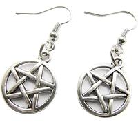 Boucles d'oreilles pentagramme en argent, Pentacle,Boho, de protection, Cinq éléments, Esprit Terre Air Feu EauLe merveilleux