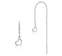 Boucles d'oreilles perceuses en acier inoxydable | boucles d'oreilles en bois 11 cm | pendentif cœur | filigrane longues dames boucles d'oreilles Z601 argent
