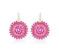 Boucles d'oreilles perlées pour femmes - Été, cristaux perlés, verre, perles, boucles d'oreilles pendantes, style bohème, plage, déclaration, Verre, Pas de gemme