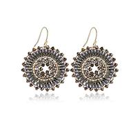 Boucles d'oreilles perlées pour femmes - Été, cristaux perlés, verre, perles, pendantes, délicates, style bohème, plages, boucles d'oreilles tendance, 3.7 cm, Verre, Pas de gemme