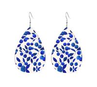 Boucles d'oreilles personnalisées en acrylique en forme de gouttelettes imprimées myrtilles, adaptées pour diverses occasions, taille unique, Acrylique