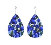 Boucles d'oreilles personnalisées en acrylique en forme de gouttelettes imprimées myrtilles, adaptées pour diverses occasions, taille unique, Acrylique