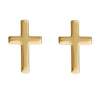 Boucles d'oreilles petite Croix Plaqué Or 750/000 - Femme - Enfant
