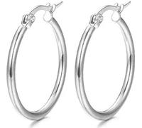 Boucles d'oreilles petites rondes-argentées KP28332