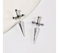 Boucles d'oreilles Piercing à vis en Forme d'épée Gothique Cool Punk Cristal Hommes Femmes Bijoux-3# Argent épée Piercing épée ...