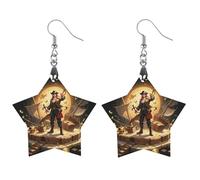 Boucles d'oreilles pirates dorées en bois de mer secrète pour femme, bijoux vintage élégants en bois, boucles d'oreilles légères pour mariage, fête, cadeau de bijoux au quotidien, Circular, Bois, Bois