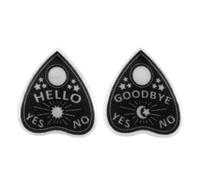 Boucles d'Oreilles Planche Ouija Fantôme Sorcière, Boucles d'Oreilles Cœur Anatomiques Hello Goodbye Witchy Planchette Bijoux Gothiques Punk Élégants pour Femmes (Noir)