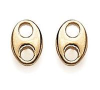 Boucles d'Oreilles Plaqué Or - Motif Grain de Café