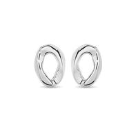 Boucles d'oreilles plaquées argent sterling en forme de maillon, taille unique, Métaux précieux, Pas de gemme