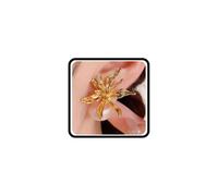 Boucles d'oreilles plaquées or avec fleur et perles avant et arrière pour femme, boucles d'oreilles tendance à grosses perles, cadeau d'anniversaire de mariage, Large, Métal, Pas de gemme