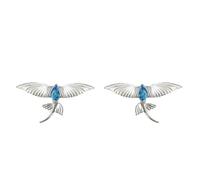 Boucles d'oreilles poisson volant en aquamarine et zirconium - style discret et frais, boucles d'oreilles originales, de grande t pleines de vivacité