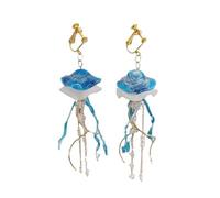 Boucles d'oreilles poissons bleus pour femmes modernes qui aiment le style naturel de la nature et les pierres précieuses confortables artisanales