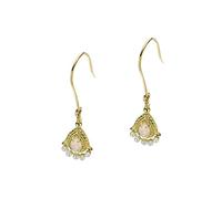 Boucles d'oreilles pour Adolescentes, Femmes Boucles d'oreilles en métal Style Vintage en Larme Blanche créée en Boucles d'oreilles en Opale
