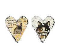Boucles d'oreilles pour animaux de compagnie en forme de cœur avec texture en alliage léger pour les fêtes, les rencontres, les chats et les chiens