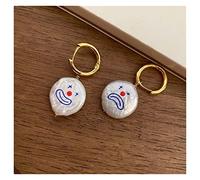 Boucles d'oreilles pour Dames peintes à la Main, Smiley en Pleurs, Boucles d'oreilles en Perles extraterrestres, Clown inhabituel, Amusantes, Boucles d'oreilles d'été pour Filles