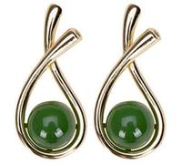 Boucles d'oreilles pour femme, argent sterling, simple, vert jade, mode vintage, crochet d'oreille