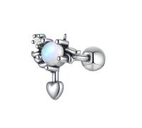 Boucles d'oreilles pour femme en acier inoxydable violet petit diable elfe 8 monture étoile, Métal