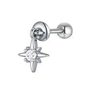 Boucles d'oreilles pour femme en acier inoxydable violet petit diable elfe 8 monture étoile, Métal