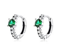 Boucles d'oreilles pour femme en argent originales avec un zircon au centre. Boucle d'oreille pour femme argent ou or 18 carats, idéales pour un cadeau d'anniversaire... Bijoux femme (Plaqué argent)