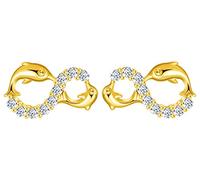 Boucles d'oreilles pour femme et fille avec symbole infini et dauphin, boucles d'oreilles en argent sterling 925, zircon incrusté, Cadeau de Noël, Anniversaire de Saint-Valentin