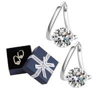 Boucles D'oreilles Pour Femme Lymphvity MagneTherapy Boucles D'oreilles Boucles D'oreilles En Germanium Pour Femmes Et Filles Cadeau Poue Noël La Saint Valentin (Argenté)