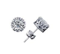 Boucles d'oreilles pour femme - Petit cartilage - Diamant brillant - Zircon rond - Argent sterling 925 - 4 mm - 8 mm - Argent fin - Noir - Or - Bijoux pour homme et femme - Cadeaux, taille unique