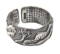 Boucles d'oreilles pour femmes anneaux réglables Femmes, S925 Sterling Metal Retro Retro Drected Lave Font Nation Adjustable Open Knuckle Tail Ring Dinger