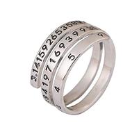 Boucles d'oreilles pour femmes, bague réglable, argent sterling S925, rétro multicouche, Pi numérique, mode réglable, articulation ouverte, bague d'orteil, bijoux pour femmes et filles