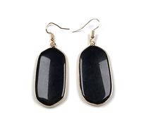 Boucles d'oreilles pour Femmes Bijoux Multicolores à la Main Nature Pierre en Forme de Goutte Obsidienne Quartz Pierre Boucle d'oreille, Obsidienne