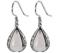 Boucles d'oreilles pour femmes, boucle d'oreille S motif creux Chalcédoine Border Boucles d'oreilles sculptées
