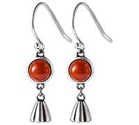 Boucles d'oreilles pour femmes, boucles d'oreille S rétro boucles d'oreilles givrées en boucles d'oreilles enlacées Red Agate Oreing Woman Boucle d'oreille