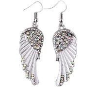 Boucles d'oreilles pour Femmes, Boucles d'oreilles à Goujon Mode Simplicité Mignonnes Ailes d'ange Boucles d'oreilles Crochets Ornements d'oreille/Blanc, Femme
