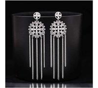 Boucles d'oreilles pour Femmes, Boucles d'oreilles à Goujon Simplicité élégante Boucles d'oreilles à Aiguille en Argent Sterling S925 Gland Long Cretro Palace Wind Hook Pendentif