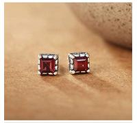 Boucles d'oreilles pour femmes, boucles d'oreilles chinoises de boucles d'oreilles S Crystal Topaz Oreads Thai Fairy Orees Personalité Square Simple Oreads Oreads Oliv
