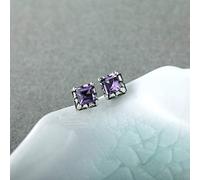 Boucles d'oreilles pour femmes, boucles d'oreilles chinoises de boucles d'oreilles S Crystal Topaz Oreads Thai Fairy Orees Personalité Square Simple Oreads Oreads Oliv