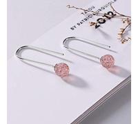Boucles d'oreilles pour femmes, boucles d'oreilles chinoises de gouttes d'oreilles s fraise naturelle Crystal Perles de cristal rose personnalité simples petites boucles d'oreilles