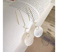 Boucles d'oreilles pour femmes, boucles d'oreilles coloriques coréennes lunaires peu profondes, boucles d'oreilles en coquille de lune de lune,