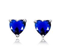 Boucles d'oreilles pour femmes coeur romantique 925 Bijoux en argent Boucle d'oreille avec des cadeaux d'anniversaire de fête de pierres de pierre de pierre précieuse créées