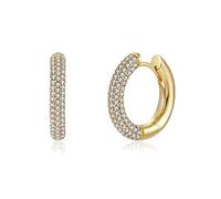 Boucles D'Oreilles pour Femmes Creoles, Creoles Blanche Argent Sterling S925 avec Zircone Cubique Blanche pour Saint Valentin Bijoux