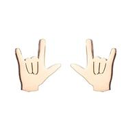 Boucles d'Oreilles pour Femmes d'oreilles en acier inoxydable personnalisées Je t'aime Signe de la main Signe pour femmes Bijoux minimaux (C,One Size)