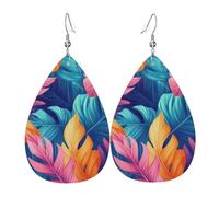 Boucles d'oreilles pour femmes en cuir larme pendantes boucles d'oreilles bijoux accessoires, 5,7 x 3,8 cm, cuir, pas de pierre précieuse, 5.7x3.8 cm, Cuir, Pas de gemme