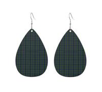 Boucles d'oreilles pour femmes en forme de goutte d'eau, inspirées des tartans Murray et Weir. Accessoires tendance.