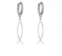 Boucles d'oreilles pour femmes filles Jésus Poisson Foi Symbole Boucles d'oreilles en acier inoxydable chic Arc Poisson Crochet Boucles d'oreilles Bijoux chrétiens, Acier inoxydable, één maat, Acier