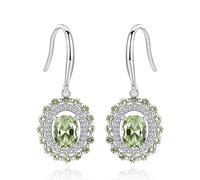 Boucles d'oreilles pour femmes, grandes boucles d'oreilles rondes en topaze, en argent sterling 925, boucles d'oreilles pendantes, bijoux à offrir