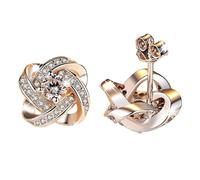 Boucles d'oreilles pour femmes nœud d'amour déclaration géométrique Dainty Prom Boucles d'oreilles pour enfants avec fermoir de sécurité, taille unique, Métal, Pas de gemme