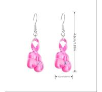 Boucles D'oreilles Pour Femmes Pendentif En Émail Avec Ruban Rose Sensibiliser Au Cancer Du Sein « Hope » La Prévention Et Le Traitement Forme De Des Ailes Un - Accessoires Fabrication Bijoux
