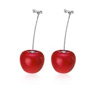 Boucles d'oreilles pour femmes, S925 Boucles d'oreilles de cerise de mode féminine Tempérament Longues boucles d'oreilles coréennes une paire